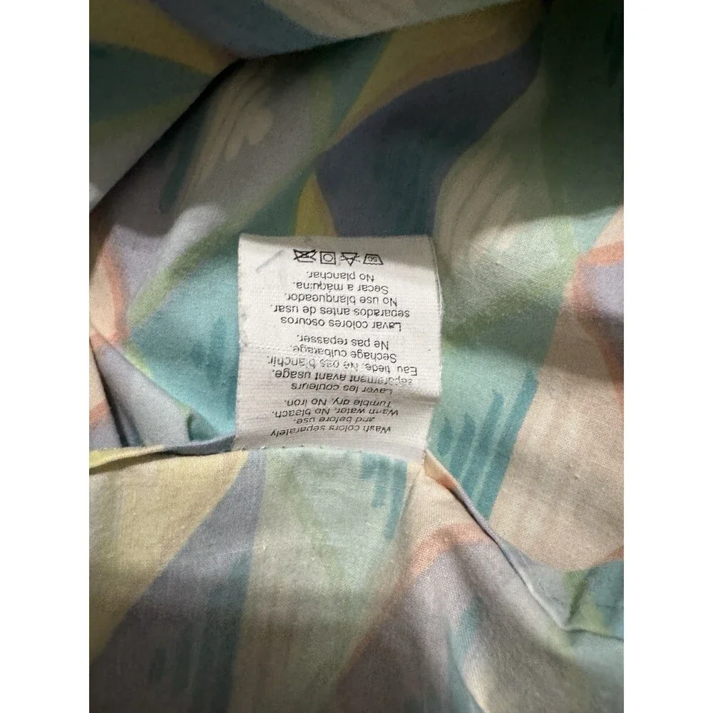 Collier Campbell Vintage Lapis Lagoon Twin Flat Sheet Southwestern Tribal